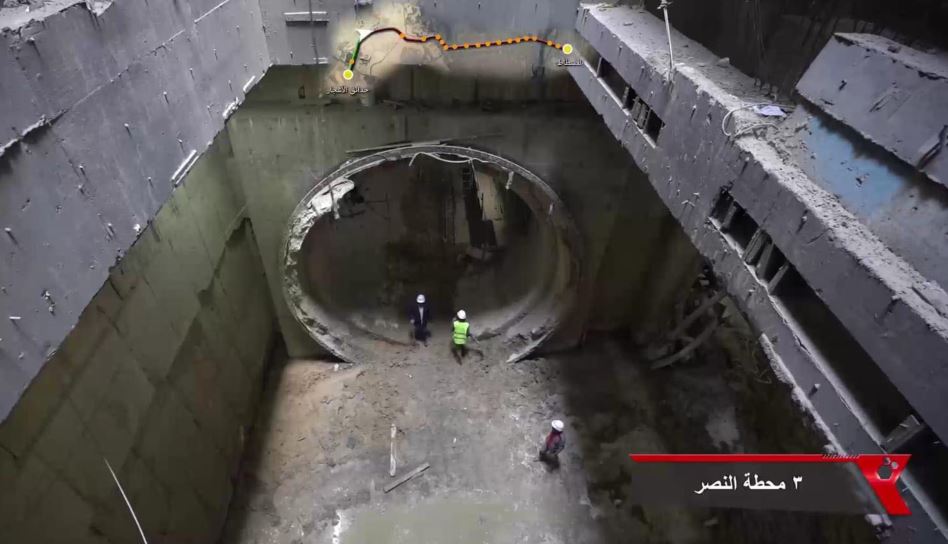 بدء أعمال حفر الخط الرابع لمترو الأنفاق بإنزال أول ماكينات الحفر