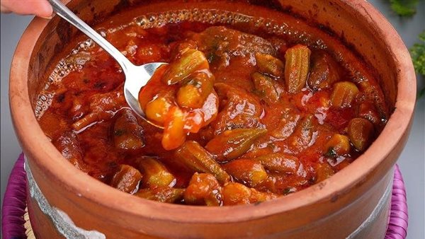 طريقة تحضير طاجن البامية باللحمة الضاني في الفرن بمذاق رائع