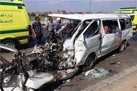 7 مصابين في حادث تصادم مروع بالبحيرة على الطريق الصحراوي