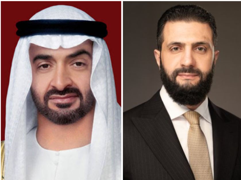 الرئيس الإماراتي يعزز التعاون مع نظيره السوري في اتصال هاتفي
