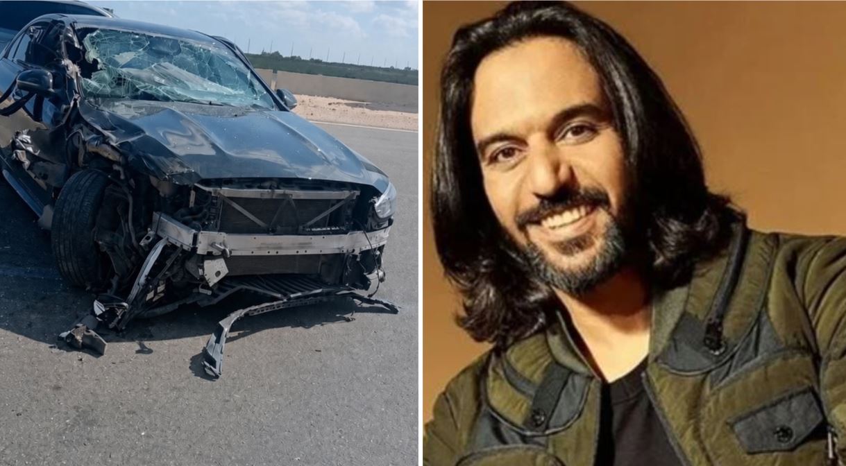 بهاء سلطان يعود إلى منزله بعد الاطمئنان على صحته إثر حادث سير