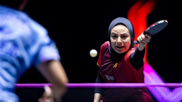 دينا مشرف تعبر عن سعادتها بفوزها على بطلة الصين في تنس الطاولة