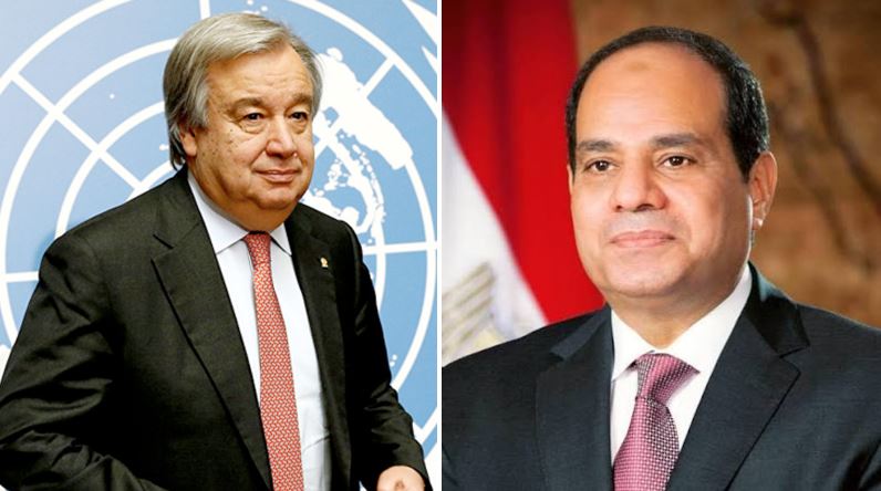 السيسي وجوتيريش يؤكدان: السلام في الشرق الأوسط يتطلب حلاً عادلاً للقضية الفلسطينية
