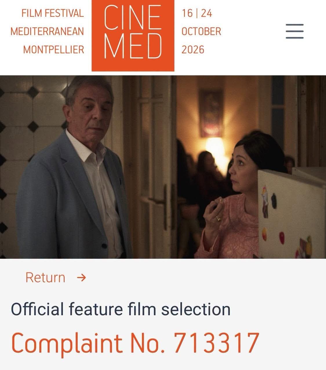 "شكوى رقم 713317" يتألق في مهرجان سينيميد الفرنسي