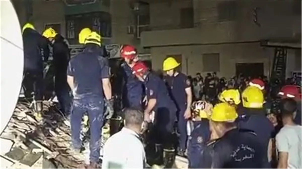 استمرار جهود رفع أنقاض عقار طنطا المنهار دون إصابات