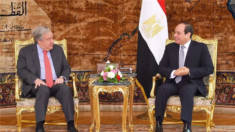 جوتيريش يبحث مع السيسي ملفات ساخنة تتعلق بالأزمات الإقليمية