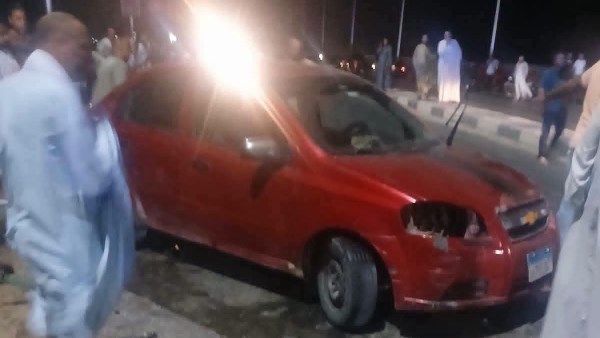 إصـ ـابة 4 أشخاص في حـ ـادث دهـ ـس أعلى كوبري ملوي العلوي بالمنيا