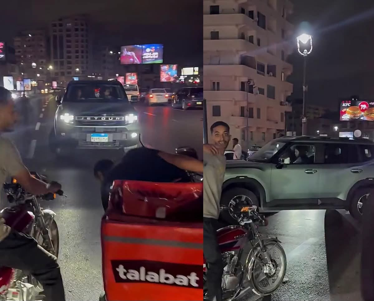 عكس الاتجاه.. سيدة تقود سيارة «جيب» على كورنيش الإسكندرية